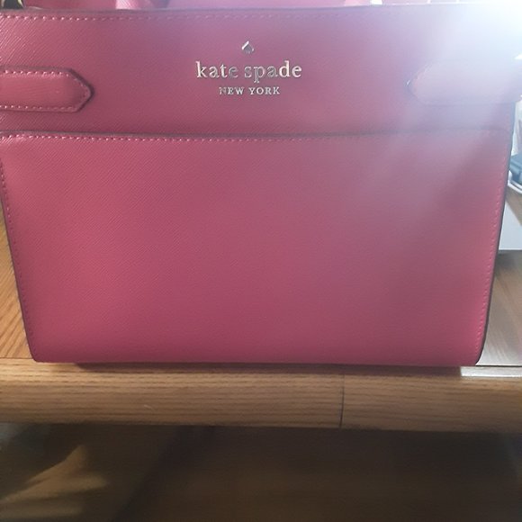 Kate Spade Medium (Staci) Satchel in Pink Ruby with Crossbody strap - Picture 6 of 8
